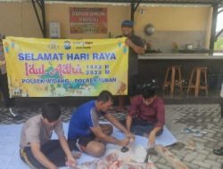 Polsek Widang Tebar Daging Kurban Hinga Kepedesaan