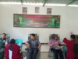 Peduli sesama Koramil 09/Sumberrejo Kodim 0813/Bojonegoro Gelar Bakti Sosial Donor Darah