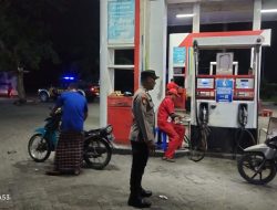 Patroli Lebaran Hari Raya Idul Fitri 1445 H,Polsek Sekaran Sambangi SPBU Desa Siman