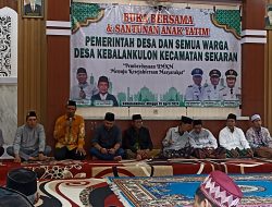 Pemerintah Desa Bersama Seluruh Warga Desa Kebalankulon Kecamatan Sekaran Gelar Buka Bersama Dan Santunan Anak Yatim