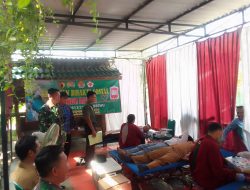 PMI Bojonegoro Gandeng Koramil 0813/21 Sukosewu Gelar Bakti Sosial Donor Darah