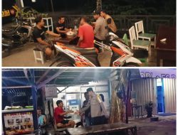 Polsek Sekaran Sambangi Warkop Saat Patroli Malam Hari