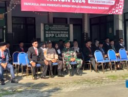 Kanit Samapta Polsek Laren Aiptu Wahyudin mewakili Kapolsek menghadiri Upacara Hari Lahirnya Pancasila