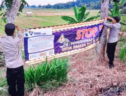 Pemasangan Banner Stop Gunakan Jebakan Tikus Beraliran Listrik Himbauan Polsek Laren