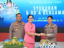 Satlantas Polres Tuban Gelar Doa Bersama dan Tasyakuran HUT Lalu Lintas Bhayangkara ke-70